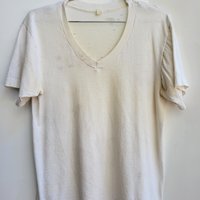 1970 thrashed white tee shirt, size small