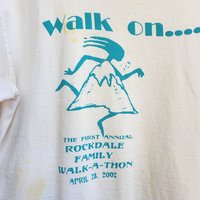 2002 Walk on Rockdale distressed white tee shirt, size medium