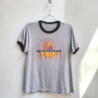 1980 Great Performer grey ringer tee, size medium