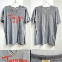 1970 Russell Athletic heathered grey tee shirt, size medium large