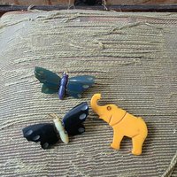 Bakelite butterfly and elephant pins, choose one