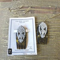1930's Art Deco rhinestone hair combs and clips, choose one