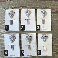 1930's Art Deco rhinestone hair combs and clips, choose one