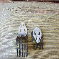 1930's Art Deco rhinestone hair combs and clips, choose one