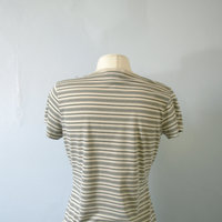 Vintage 90's beige and black striped shirt, size medium / large