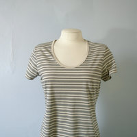 Vintage 90's beige and black striped shirt, size medium / large
