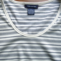 Vintage 90's beige and black striped shirt, size medium / large