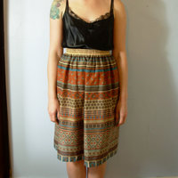 Vintage 80's southwestern tribal skirt, hippie / boho summer skirt, size 10 medium