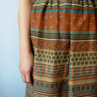 Vintage 80's southwestern tribal skirt, hippie / boho summer skirt, size 10 medium