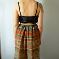 Vintage 80's southwestern tribal skirt, hippie / boho summer skirt, size 10 medium