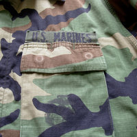 Vintage 90's distressed grunge camo jacket, military camo shirt, army camouflage fatigues, size medium - regular