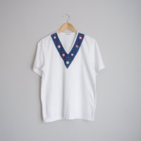 80's bedazzled white tee shirt, women's size medium