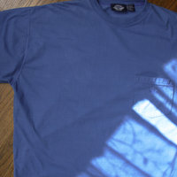 90's blue pocket tee shirt, men's size large