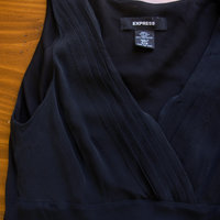 90's Express silk black mini dress, women's small / xs