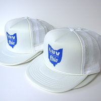 Vintage 70's Let Us Vote Ohio movement white trucker hat snap back, Boyce & Hart