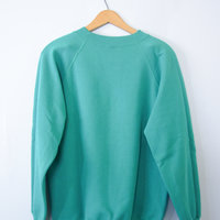 Vintage 80's cute teal Christmas sweatshirt, men's size medium