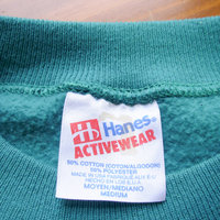 Vintage 80's cute teal Christmas sweatshirt, men's size medium