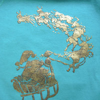 Vintage 80's cute teal Christmas sweatshirt, men's size medium