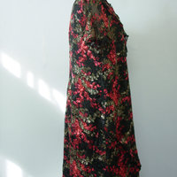 Y2K romantic rose floral silk dress, women's size 1X