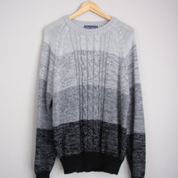 80's grey gradient sweater, men's size XL