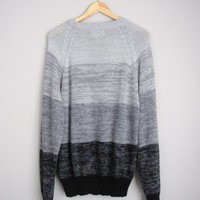 80's grey gradient sweater, men's size XL