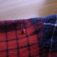 80's red plaid flannel button up shirt, men's XL