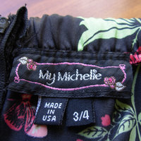 Y2K black floral babydoll mini dress, women's small / xs