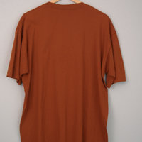 80's rust orange studded and bedazzled tee shirt, size XL