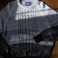80's grey gradient sweater, men's size XL
