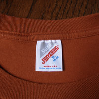 80's rust orange studded and bedazzled tee shirt, size XL