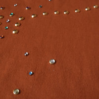 80's rust orange studded and bedazzled tee shirt, size XL