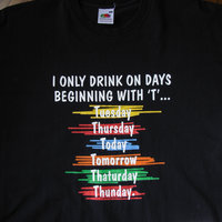 90's day drinking graphic tee shirt, men's size XL