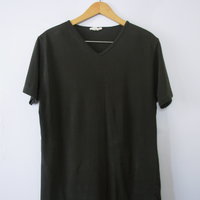 Vintage 90's distressed plain black tee shirt, women's size medium