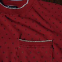 80's red star long sleeved tee shirt with pocket, size large