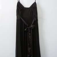 Y2K black babydoll mini dress with handkerchief hem, women's medium / small