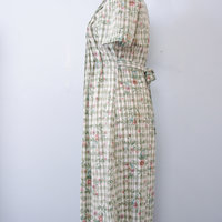 90's floral green plaid dress, women's size medium