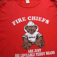 Vintage 90's graphic tee, Fire Chiefs are just Loveable Teddy Bears red shirt, size XXXL