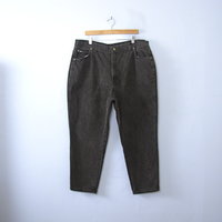 Vintage 80's Chic black denim high waisted mom jeans, tapered leg, women's size 26 / 24