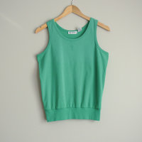 80's distressed teal tank top, women's size medium