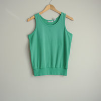 80's distressed teal tank top, women's size medium