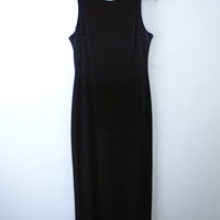 Vintage 90's sleeveless royal blue velvet floor length maxi dress, size medium