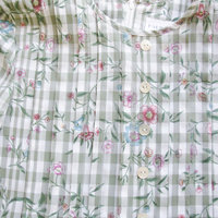 90's floral green plaid dress, women's size medium