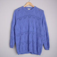 80's light blue sweater, women's size large
