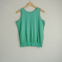 80's distressed teal tank top, women's size medium