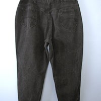 Vintage 80's Chic black denim high waisted mom jeans, tapered leg, women's size 26 / 24