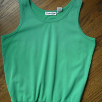 80's distressed teal tank top, women's size medium