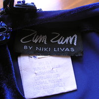 Vintage 90's sleeveless royal blue velvet floor length maxi dress, size medium