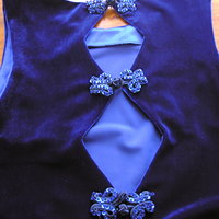 Vintage 90's sleeveless royal blue velvet floor length maxi dress, size medium