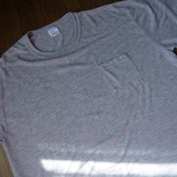 80's thin plain grey pocket tee shirt, men's size 2XL