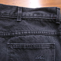 Vintage 80's Chic black denim high waisted mom jeans, tapered leg, women's size 26 / 24